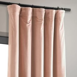 Rosey Dawn Signature Velvet Blackout Curtain -Chic Curtains Shop VPCH 180409 pole pocket hook belt header