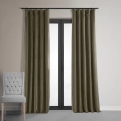 Denver Taupe Signature Velvet Blackout Curtain