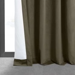Denver Taupe Signature Velvet Blackout Curtain -Chic Curtains Shop VPCH 181200 lining view