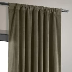 Denver Taupe Signature Velvet Blackout Curtain -Chic Curtains Shop VPCH 181200 pole pocket header