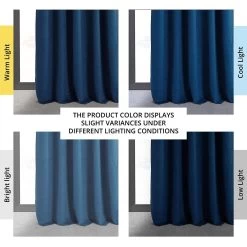 Union Blue Signature Velvet Blackout Curtain 13 Union Blue Signature Velvet Blackout Curtain -Chic Curtains Shop VPCH 181208 angled front view