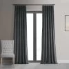 Natural Grey French Pleat Signature Velvet Blackout Curtain -Chic Curtains Shop VPCH 184005 FP front view