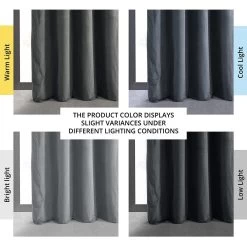 Natural Grey Grommet Signature Velvet Blackout Curtain -Chic Curtains Shop VPCH 184005 GRBO angled front view