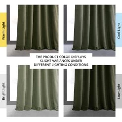 Hunter Green French Pleat Signature Velvet Blackout Curtain -Chic Curtains Shop VPCH 190622 FP angled front view
