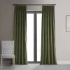 Hunter Green French Pleat Signature Velvet Blackout Curtain -Chic Curtains Shop VPCH 190622 FP front view