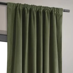 Hunter Green Signature Velvet Blackout Curtain -Chic Curtains Shop VPCH 190622 pole pocket header