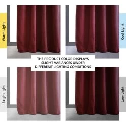Burgundy Grommet Signature Velvet Blackout Curtain -Chic Curtains Shop VPCH 192018 GRBO angled front view