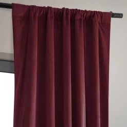Burgundy Signature Velvet Blackout Curtain -Chic Curtains Shop VPCH 192018 pole pocket header