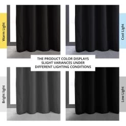 Warm Black Grommet Signature Velvet Blackout Curtain 13 Warm Black Grommet Signature Velvet Blackout Curtain -Chic Curtains Shop VPCH 194007 GRBO angled front view