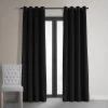 Warm Black Grommet Signature Velvet Blackout Curtain -Chic Curtains Shop VPCH 194007 GRBO front view
