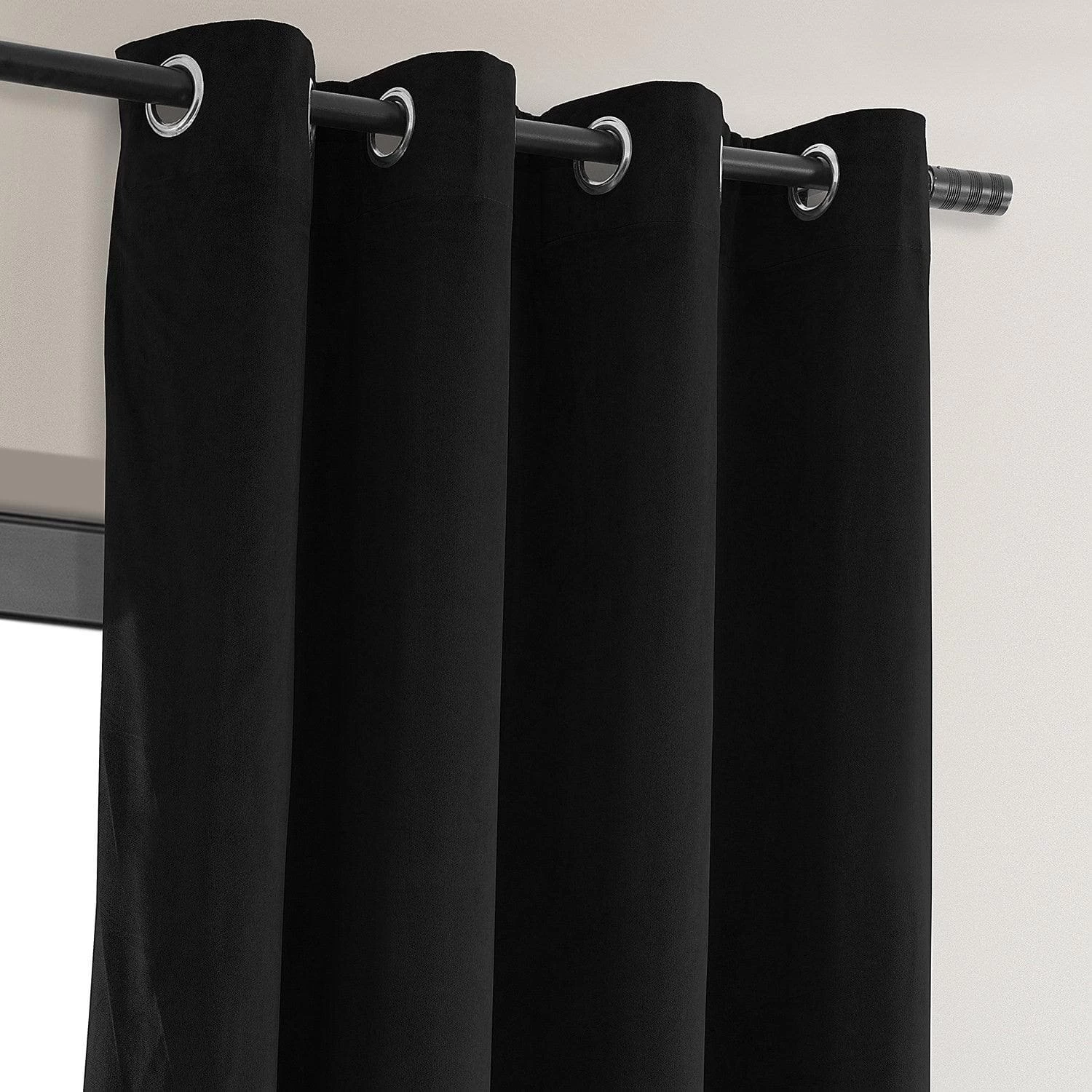 Warm Black Grommet Signature Velvet Blackout Curtain 4 Warm Black Grommet Signature Velvet Blackout Curtain - Image 2