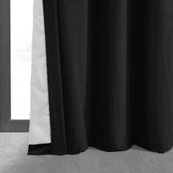 Warm Black Grommet Signature Velvet Blackout Curtain 11 Warm Black Grommet Signature Velvet Blackout Curtain -Chic Curtains Shop VPCH 194007 GRBO lining view