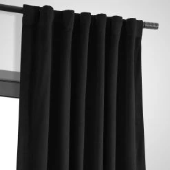 Warm Black Signature Velvet Blackout Curtain -Chic Curtains Shop VPCH 194007 back tab header