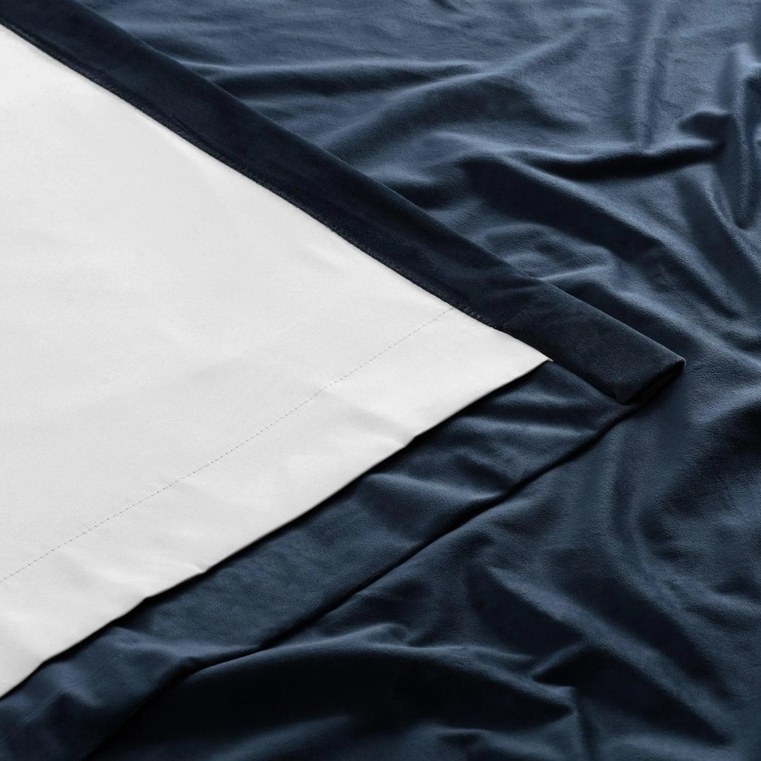 Midnight Blue French Pleat Signature Velvet Blackout Curtain 5 Midnight Blue French Pleat Signature Velvet Blackout Curtain - Image 3