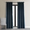 Midnight Blue Grommet Signature Velvet Blackout Curtain 1 Midnight Blue Grommet Signature Velvet Blackout Curtain -Chic Curtains Shop VPCH 194023 GRBO front view