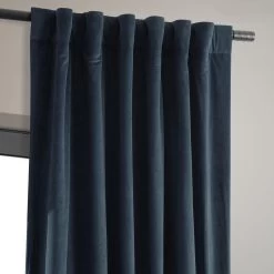 Midnight Blue Signature Velvet Blackout Curtain 10 Midnight Blue Signature Velvet Blackout Curtain -Chic Curtains Shop VPCH 194023 back tab header