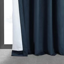 Midnight Blue Signature Velvet Blackout Curtain 12 Midnight Blue Signature Velvet Blackout Curtain -Chic Curtains Shop VPCH 194023 lining view