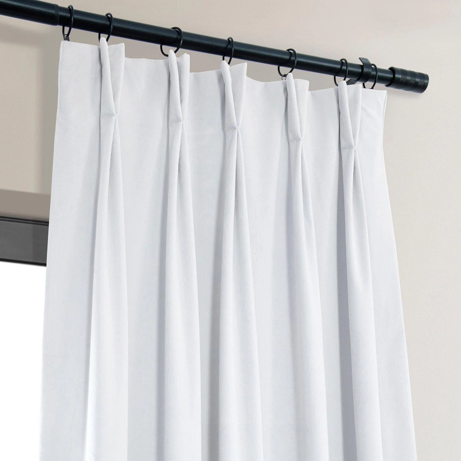 Primary White French Pleat Signature Velvet Blackout Curtain 4 Primary White French Pleat Signature Velvet Blackout Curtain - Image 2