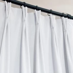 Primary White French Pleat Signature Velvet Blackout Curtain 10 Primary White French Pleat Signature Velvet Blackout Curtain -Chic Curtains Shop VPCH 202102 FP frenchpleat1