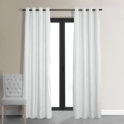 Primary White Grommet Signature Velvet Blackout Curtain