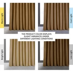 Amber Gold Signature Extra Wide Velvet Blackout Curtain -Chic Curtains Shop VPCH VET1211 angled front view