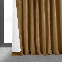 Amber Gold Signature Extra Wide Velvet Blackout Curtain -Chic Curtains Shop VPCH VET1211 lining view