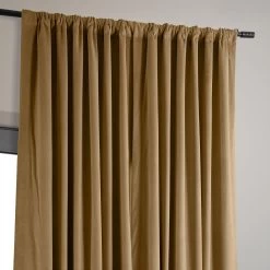 Amber Gold Signature Extra Wide Velvet Blackout Curtain -Chic Curtains Shop VPCH VET1211 pole pocket header