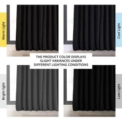 Black Signature Extra Wide Velvet Blackout Curtain 13 Black Signature Extra Wide Velvet Blackout Curtain -Chic Curtains Shop VPCH VET1212 angled front view