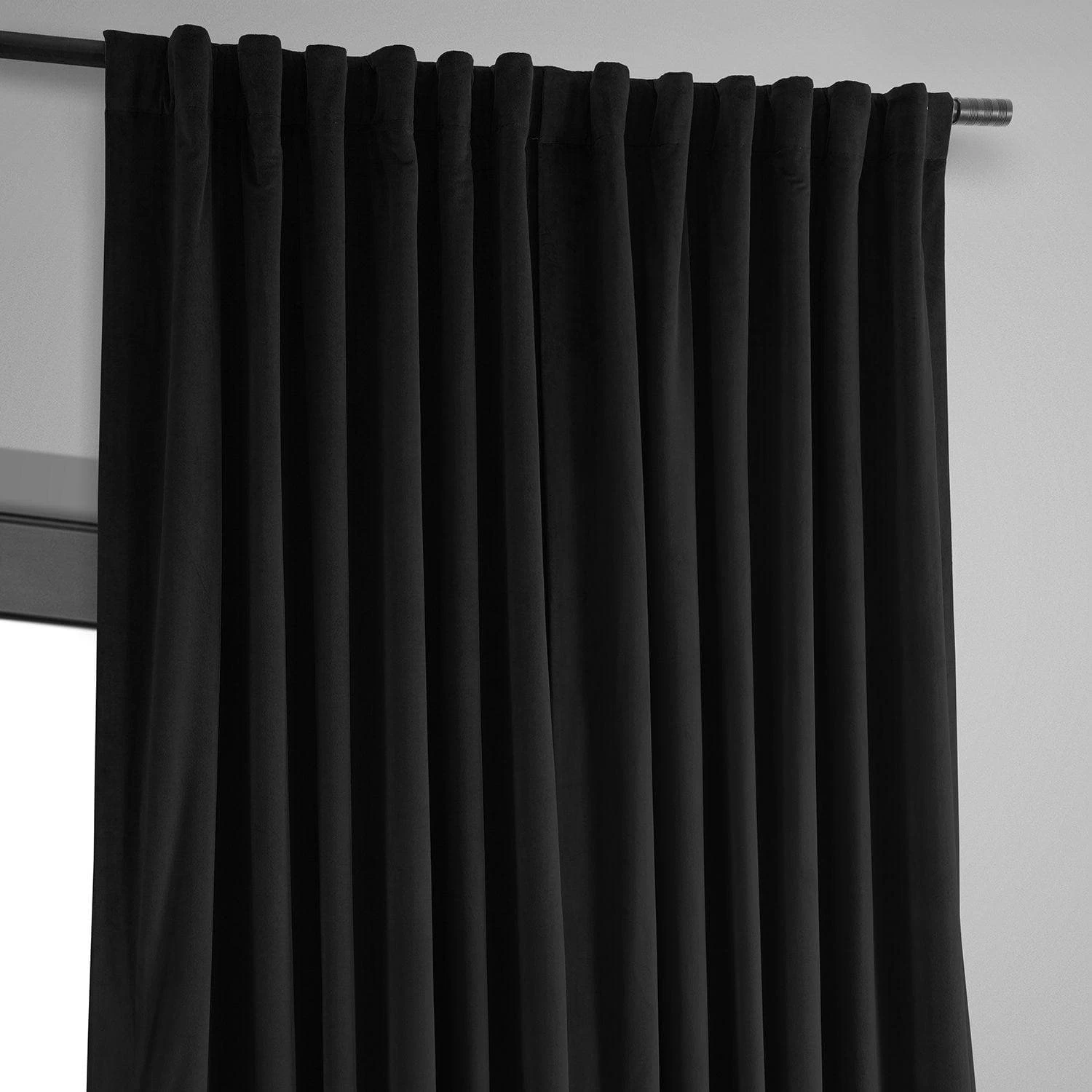 Black Signature Extra Wide Velvet Blackout Curtain 5 Black Signature Extra Wide Velvet Blackout Curtain - Image 3