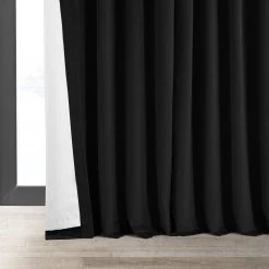 Black Signature Extra Wide Velvet Blackout Curtain 12 Black Signature Extra Wide Velvet Blackout Curtain -Chic Curtains Shop VPCH VET1212 lining view