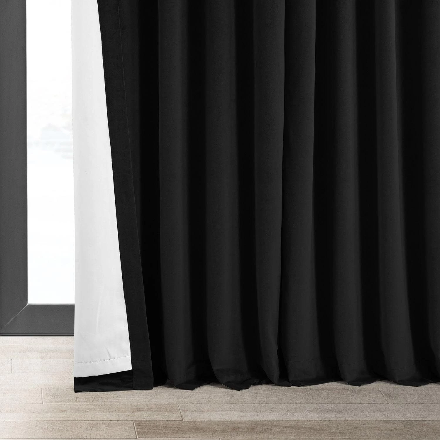 Black Signature Extra Wide Velvet Blackout Curtain 7 Black Signature Extra Wide Velvet Blackout Curtain - Image 5