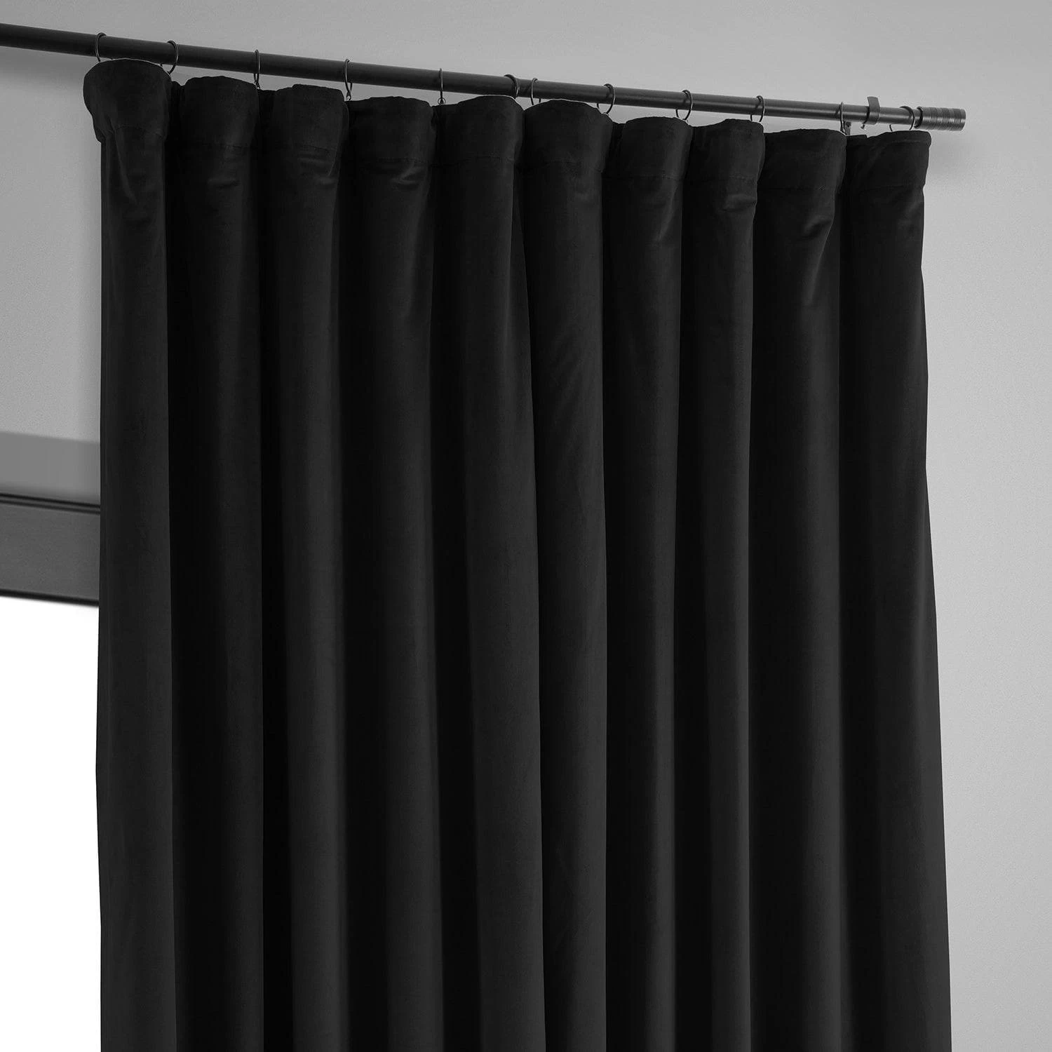 Black Signature Extra Wide Velvet Blackout Curtain 4 Black Signature Extra Wide Velvet Blackout Curtain - Image 2