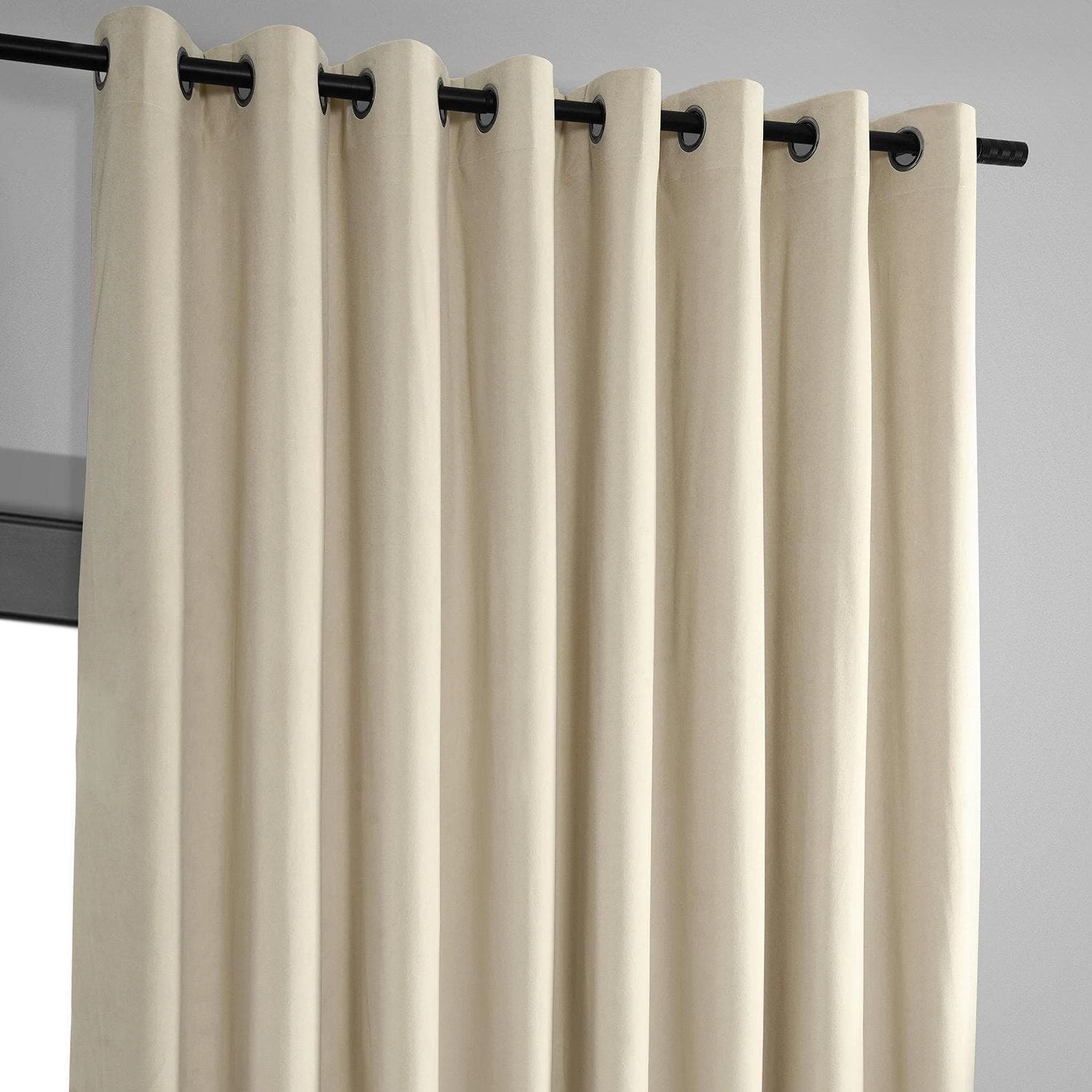 Ivory Grommet Signature Extra Wide Velvet Blackout Curtain 4 Ivory Grommet Signature Extra Wide Velvet Blackout Curtain - Image 2