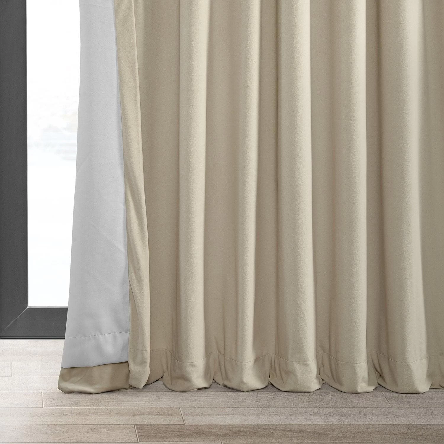 Ivory Grommet Signature Extra Wide Velvet Blackout Curtain 5 Ivory Grommet Signature Extra Wide Velvet Blackout Curtain - Image 3