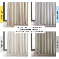 Warm Off White Grommet Signature Extra Wide Velvet Blackout Curtain -Chic Curtains Shop VPCH VET1219 GR angled front view