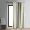 Warm Off White Signature Extra Wide Velvet Blackout Curtain -Chic Curtains Shop VPCH VET1219 front view