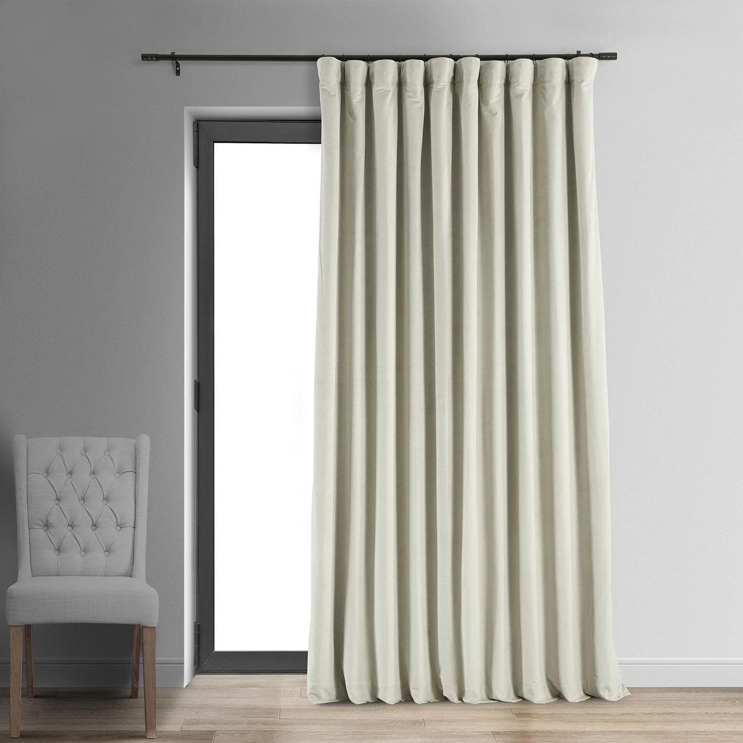 Warm Off White Signature Extra Wide Velvet Blackout Curtain 3 Warm Off White Signature Extra Wide Velvet Blackout Curtain
