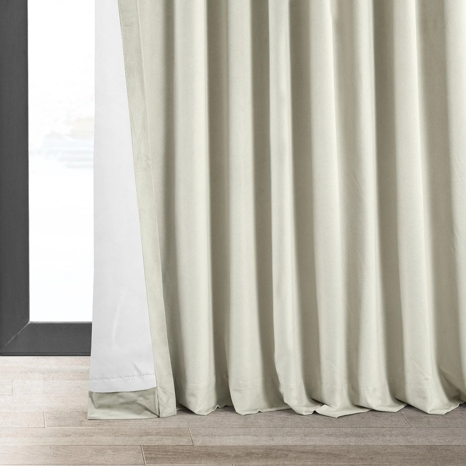 Warm Off White Signature Extra Wide Velvet Blackout Curtain 7 Warm Off White Signature Extra Wide Velvet Blackout Curtain - Image 5