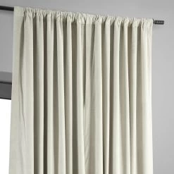 Warm Off White Signature Extra Wide Velvet Blackout Curtain 11 Warm Off White Signature Extra Wide Velvet Blackout Curtain -Chic Curtains Shop VPCH VET1219 pole pocket header