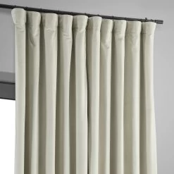 Warm Off White Signature Extra Wide Velvet Blackout Curtain 9 Warm Off White Signature Extra Wide Velvet Blackout Curtain -Chic Curtains Shop VPCH VET1219 pole pocket hook belt header
