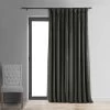 Gunmetal Grey Signature Extra Wide Velvet Blackout Curtain -Chic Curtains Shop VPCH VET1220 front view