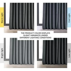 Natural Grey Signature Extra Wide Velvet Blackout Curtain 13 Natural Grey Signature Extra Wide Velvet Blackout Curtain -Chic Curtains Shop VPCH VET1222 angled front view