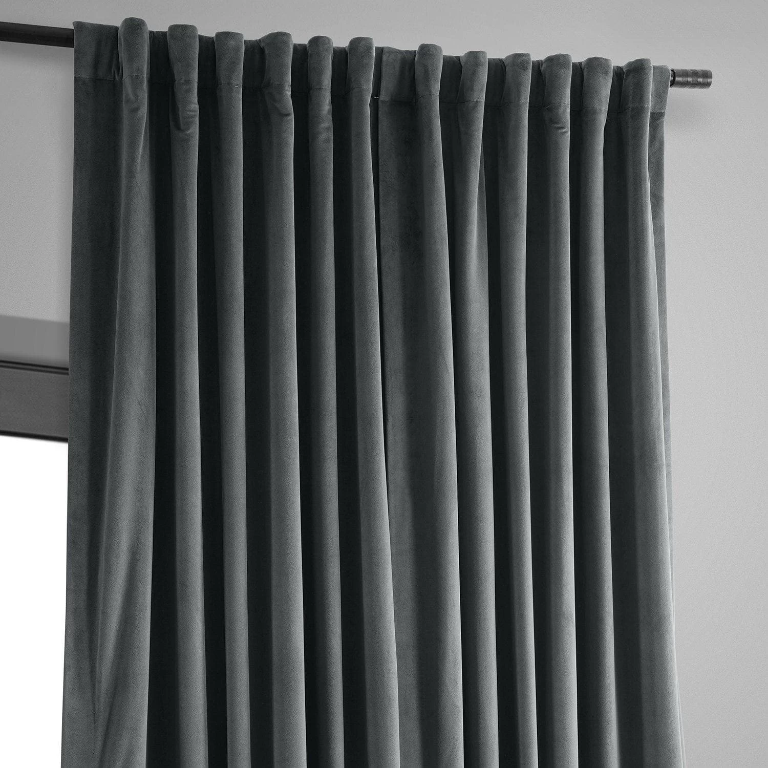 Natural Grey Signature Extra Wide Velvet Blackout Curtain 5 Natural Grey Signature Extra Wide Velvet Blackout Curtain - Image 3