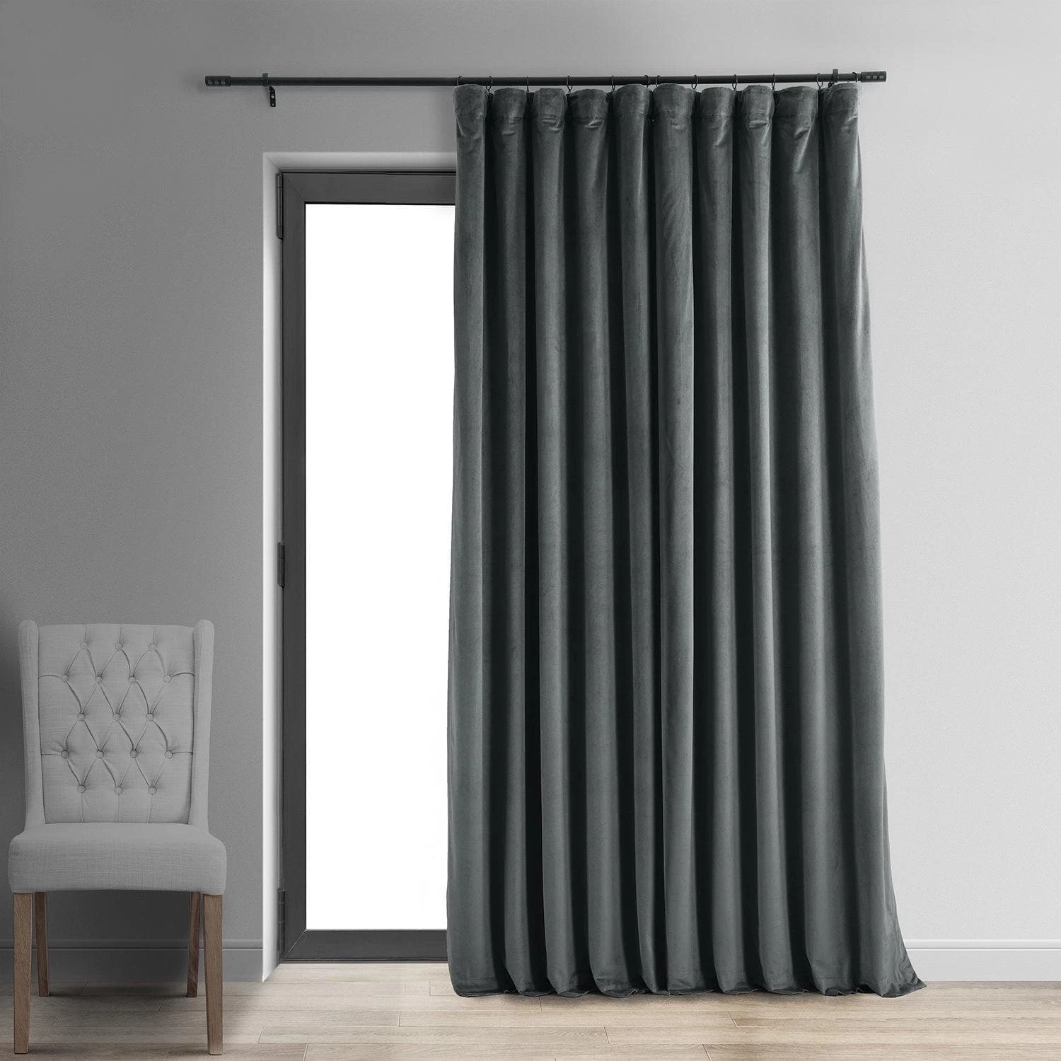 Natural Grey Signature Extra Wide Velvet Blackout Curtain 3 Natural Grey Signature Extra Wide Velvet Blackout Curtain