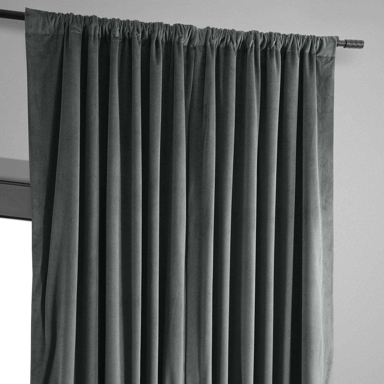 Natural Grey Signature Extra Wide Velvet Blackout Curtain 6 Natural Grey Signature Extra Wide Velvet Blackout Curtain - Image 4
