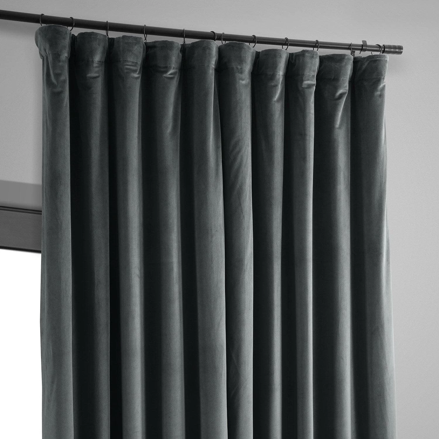 Natural Grey Signature Extra Wide Velvet Blackout Curtain 4 Natural Grey Signature Extra Wide Velvet Blackout Curtain - Image 2