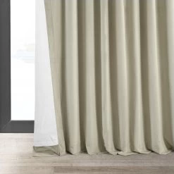Cool Beige Signature Extra Wide Velvet Blackout Curtain -Chic Curtains Shop VPCH VET160405 lining view