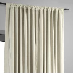 Cool Beige Signature Extra Wide Velvet Blackout Curtain -Chic Curtains Shop VPCH VET160405 pole pocket header