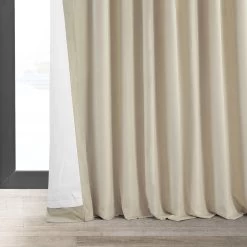 Neutral Ground Signature Extra Wide Velvet Blackout Curtain -Chic Curtains Shop VPCH VET180103 lining view