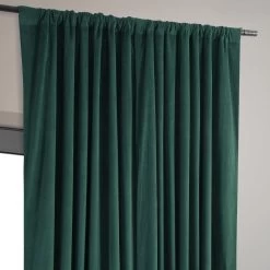 Blackforest Green Signature Extra Wide Velvet Blackout Curtain -Chic Curtains Shop VPCH VET181202 pole pocket header
